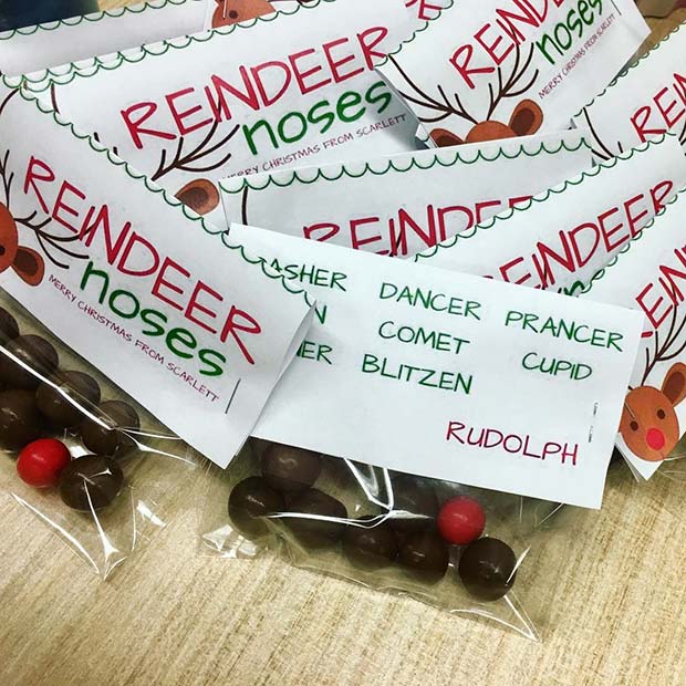 Chocolats au nez de renne pour des idées de cadeaux de Noël à faire soi-même