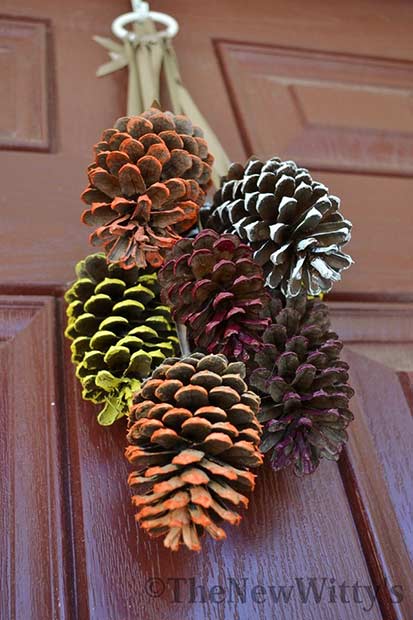 Pinecone DIY Διακόσμηση Πόρτας Ευχαριστιών