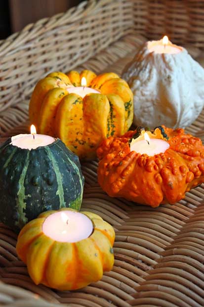 Bougeoirs citrouilles Thanksgiving DIY Decor