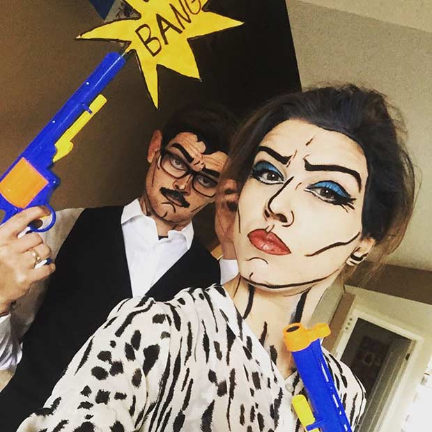 Idée de costume d'Halloween facile pour couple Pop Art