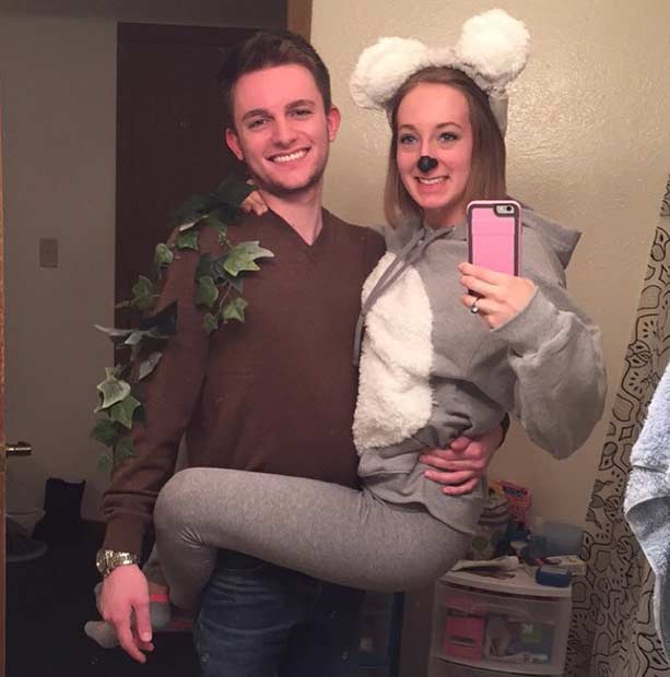 Costume d'Halloween pour couple facile d'ours koala