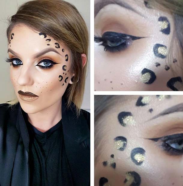 Maquillage à imprimé léopard pour un maquillage d'Halloween facile et de dernière minute