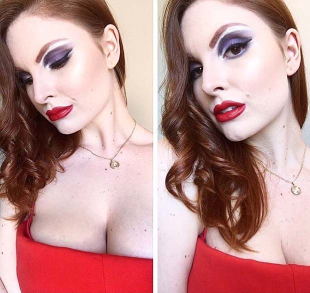 Maquillage Jessica Rabbit pour un maquillage d'Halloween facile et de dernière minute
