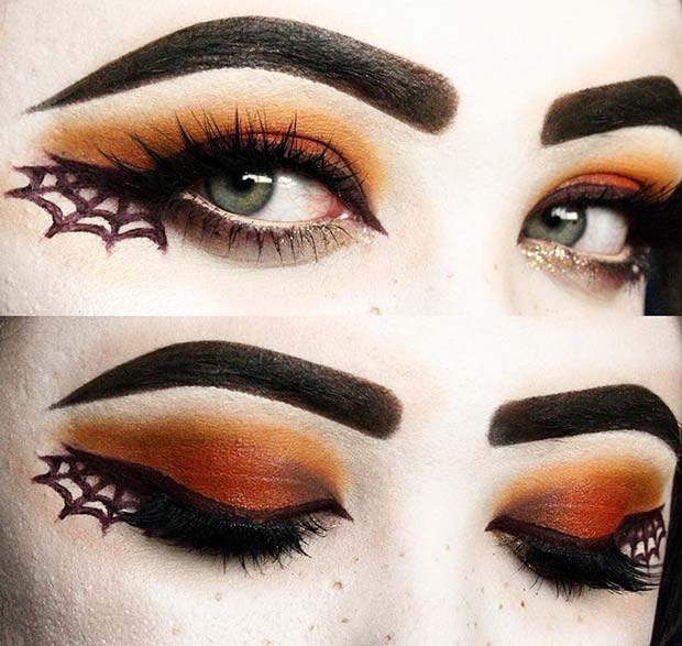 Maquillage toile d'araignée pour un maquillage d'Halloween facile et de dernière minute