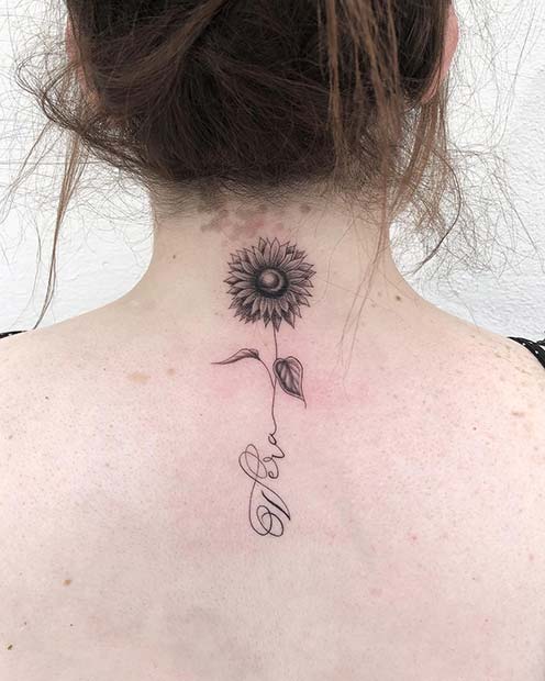 Conception élégante de tatouage de tournesol