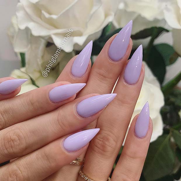 Όμορφα Λεβάντα Stiletto Nails