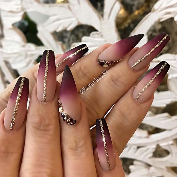 Superbes ongles ombrés mats