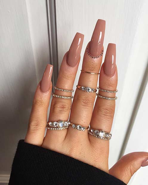 Nude Coffin Nails