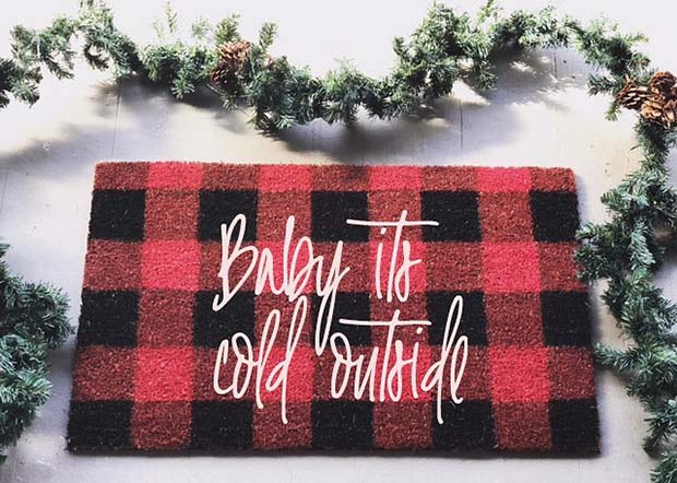 Baby Its Cold Outdoor Door for Farmhouse Inspired Christmas Decor