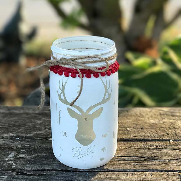 Elk Head Mason Jars for Farmhouse Inspired Christmas Decor