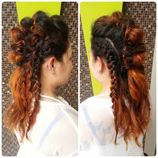 Messy Faux Hawk Half Updo