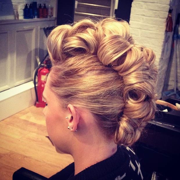 Rolled Curls Updo