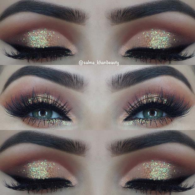 Glam Glitter Eye Makeup Look