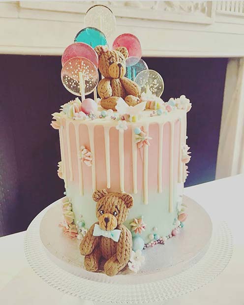 Idée mignonne de gâteau de bonbons et d'ours