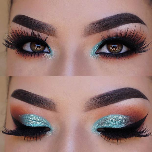 Maquillage Yeux Turquoise Smokey