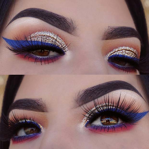 Maquillage des yeux du 4 juillet