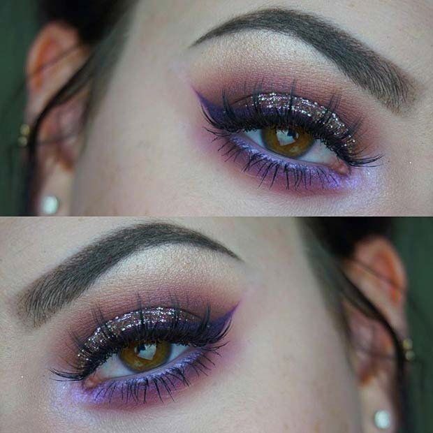 Ligne de cils inférieurs violet Smokey