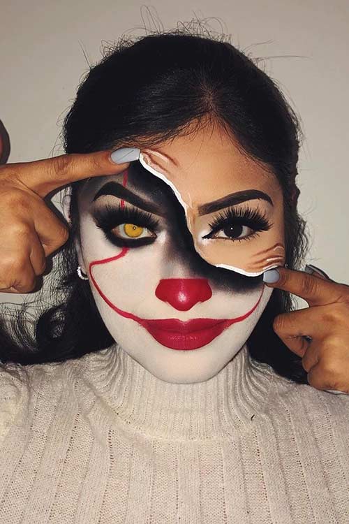 Maquillage De Clown IT Demi Visage