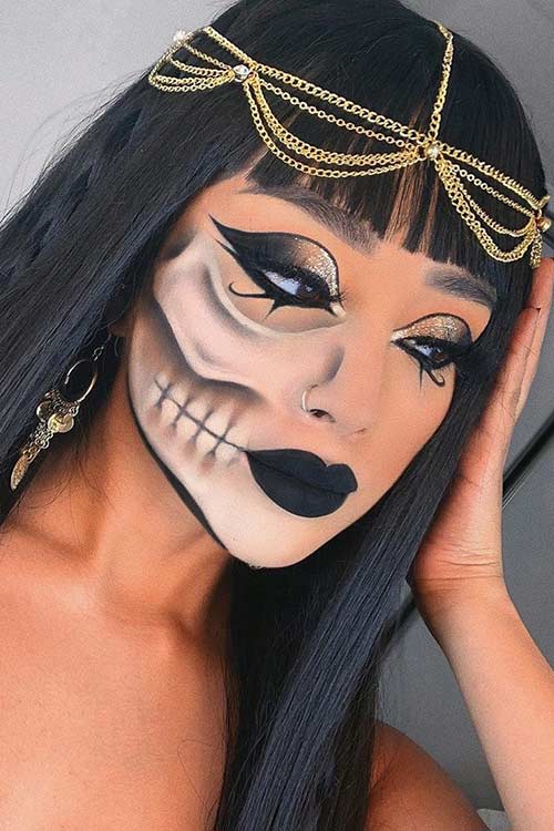 Maquillage Halloween effrayant de reine égyptienne