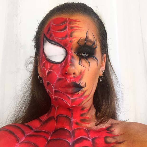 Maquillage Halloween Spiderman pour femme