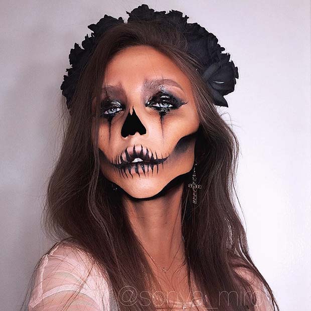 Maquillage Halloween Crâne Effrayant