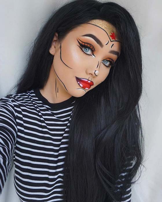 Comic Book Wonder Woman Makeup για τις Απόκριες