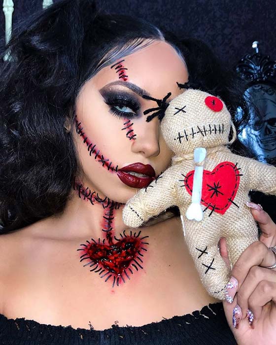 Voodoo Doll Αποκριάτικη Ιδέα Μακιγιάζ