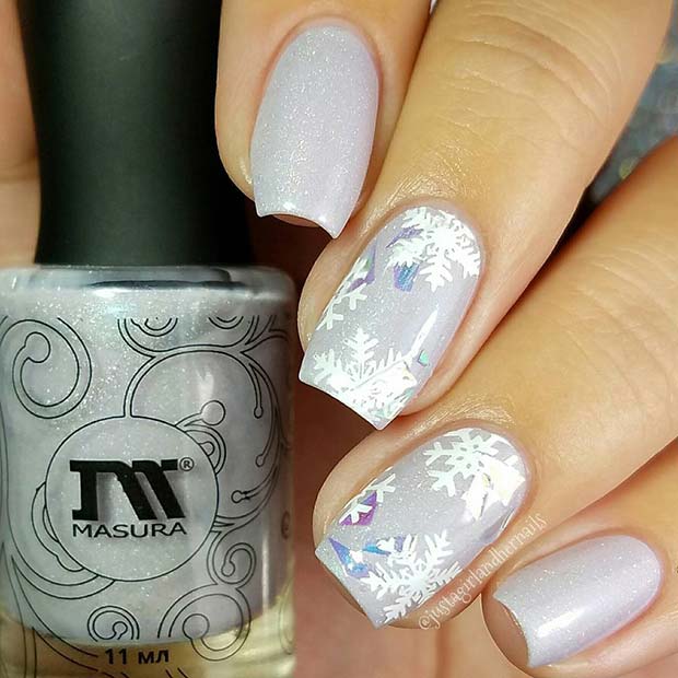 Ongles de flocon de neige d'hiver