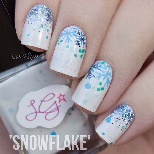 Ongles Glacés Flocon De Neige