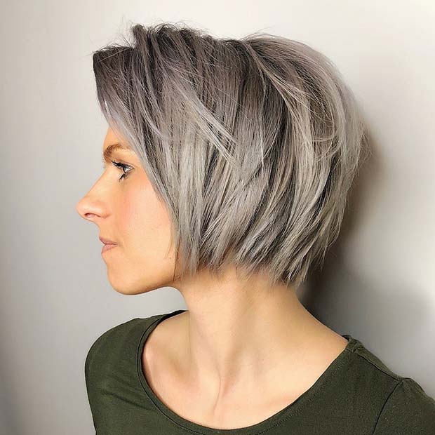 Coupe Courte Grise Tendance