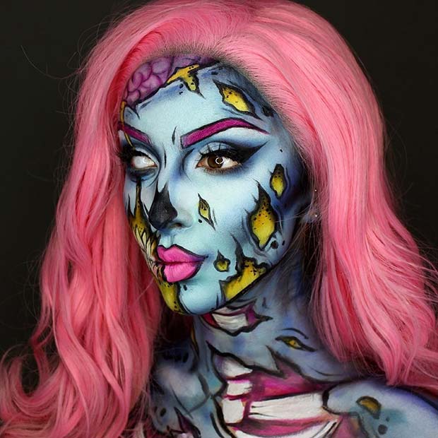 Maquillage Halloween Pop Art Zombie