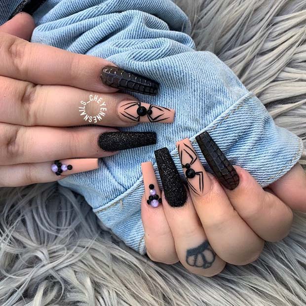 Spooky Spider Nails για το Halloween