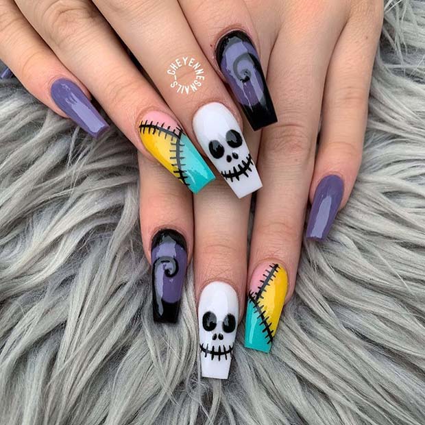 Nightmare Before Christmas Inspired Mani
