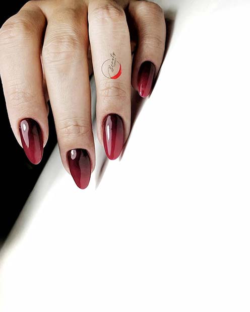 Ongles Ombre Noir à Rouge