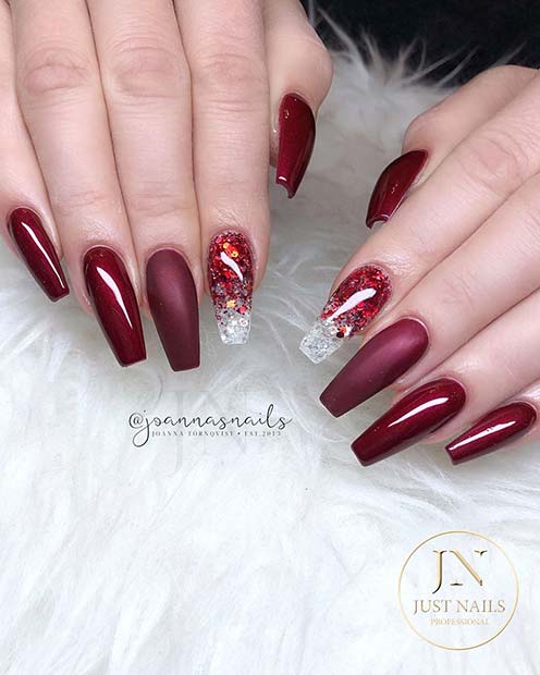 Conception de paillettes rouge foncé