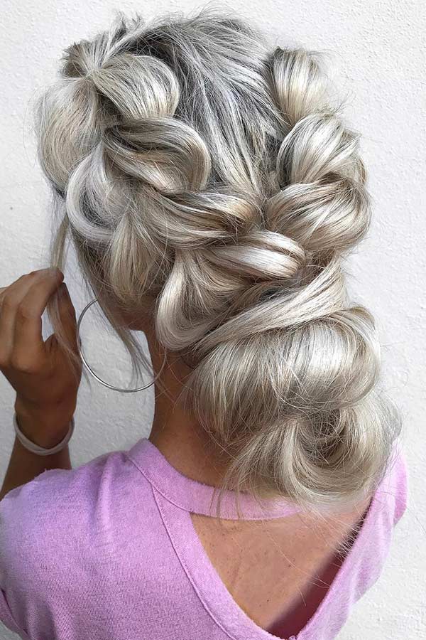 Chunky Braids into a Bun Updo