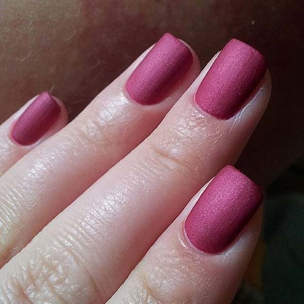 Dark Pink Matte Nails for Matte Nail Designs for Fall