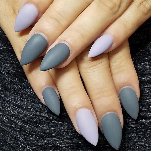 Nuances de gris mat pour des dessins d'ongles mats pour l'automne