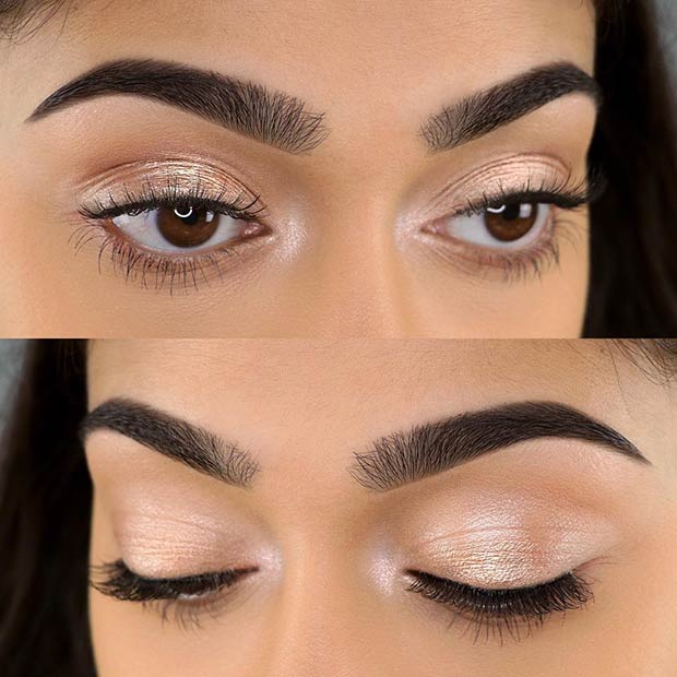 Shimmery Natural Eye Makeup Look