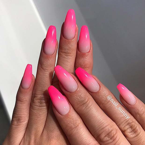 Magnifiques ongles roses ombrés