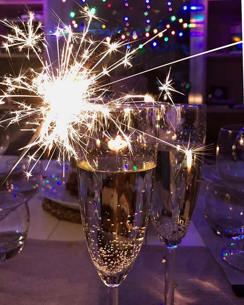 Sparklers de champagne pour NYE