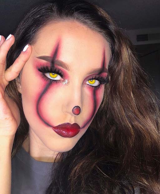 Maquillage Pennywise simple et effrayant
