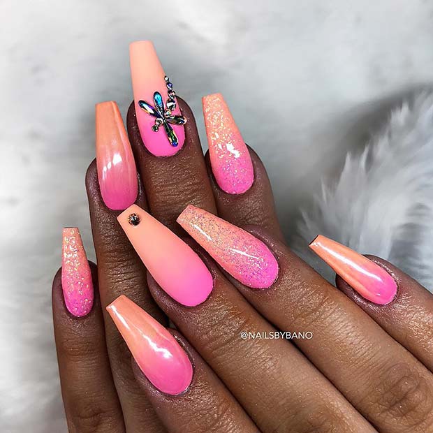 Pastel Pink and Peach Ombre