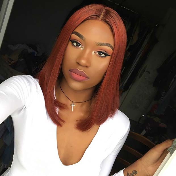 Fiery Long Bob Hairstyle