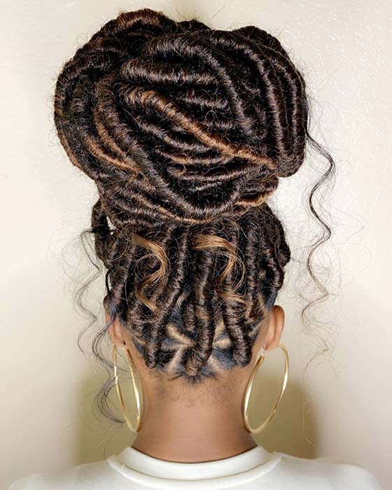 Όμορφο Faux Locs High Bun