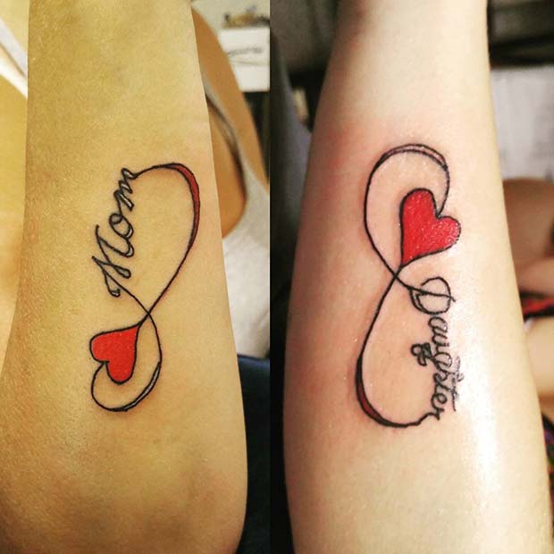 Μαμά και κόρη σχέδια τατουάζ για δημοφιλή τατουάζ μητέρας κόρης