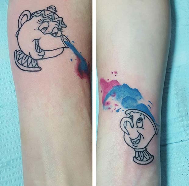 Beauty and the Beast Tattoo για δημοφιλή τατουάζ μητέρας κόρης