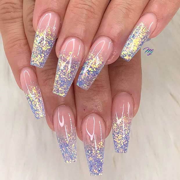 Ολογραφικά Glitter Ombre Nails