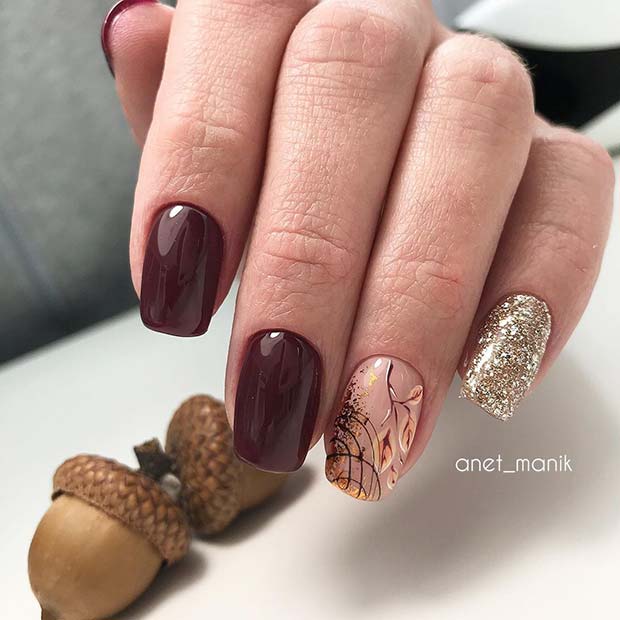 Κομψά Shellac Nails με Pretty Nail Art και Glitter