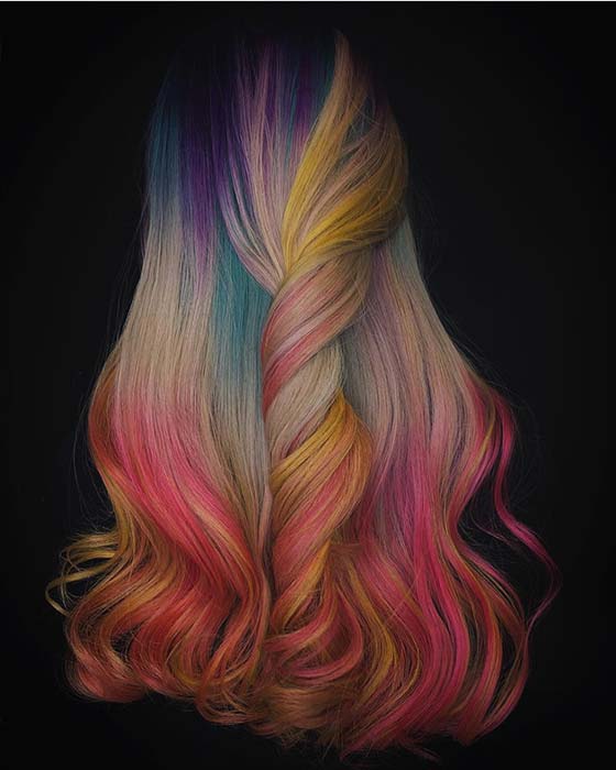 Όμορφα μαλλιά Rainbow